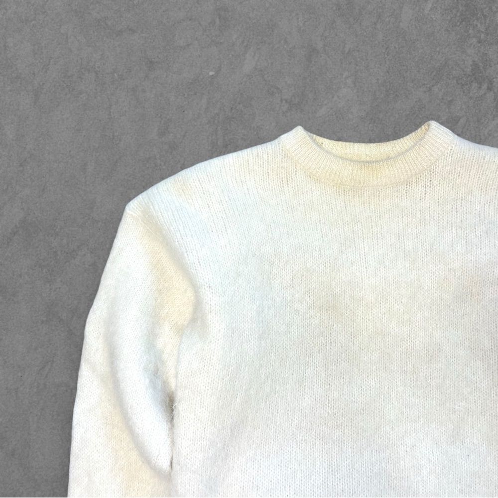 Vtg 70s Tidi Cream Mohair Fuzzy Sweater, Soft Long Hair, Mom Grandma S 60s - Picture 3 of 6